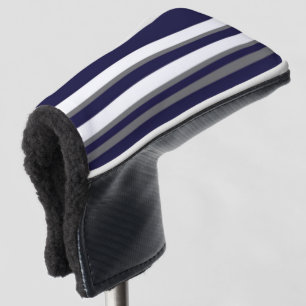 Blue Grey White Strip Putter Cover