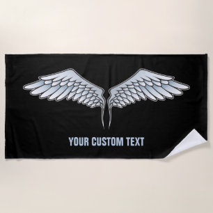Blue-grey wings beach towel