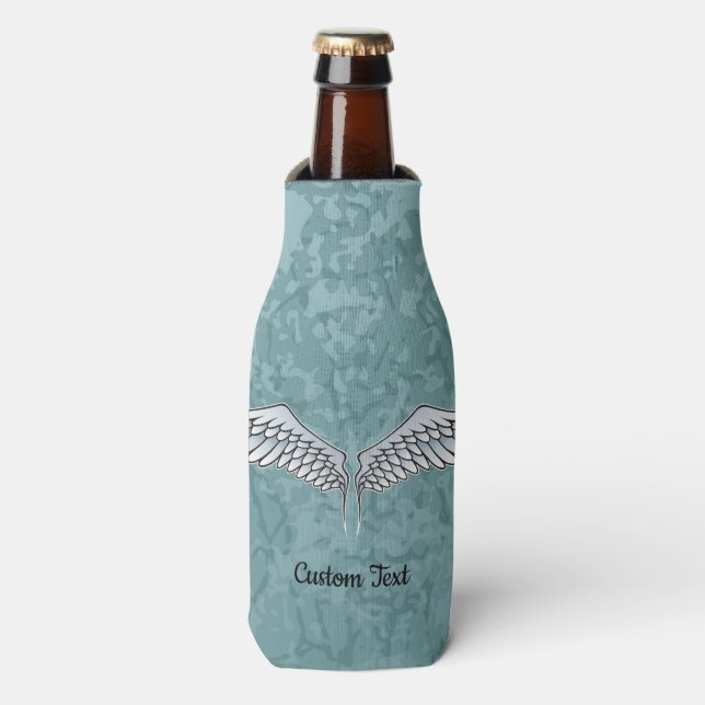 Blue-Grey Wings Bottle Cooler (Bottle Front)