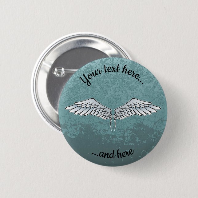 Blue-Grey Wings Button (Front & Back)