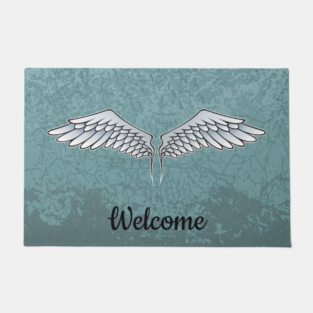 Blue-Grey Wings Doormat (Front)