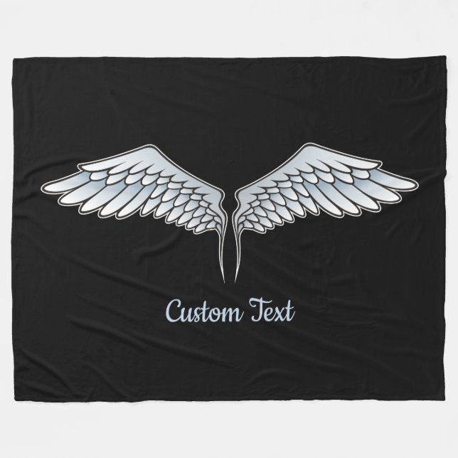 Blue-Grey Wings Fleece Blanket (Front (Horizontal))