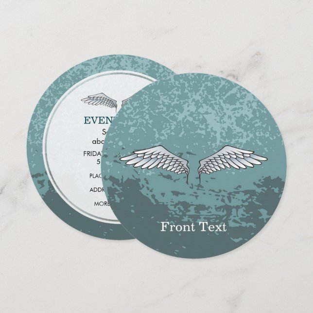 Blue-grey wings invitation (Front/Back)