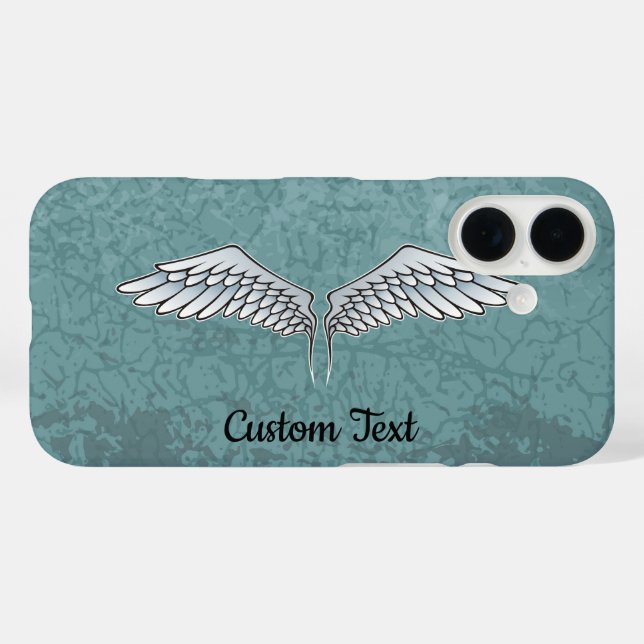 Blue-Grey Wings iPhone Case (Back (Horizontal))