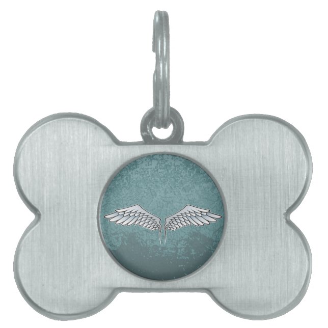 Blue-grey wings pet ID tag (Front)