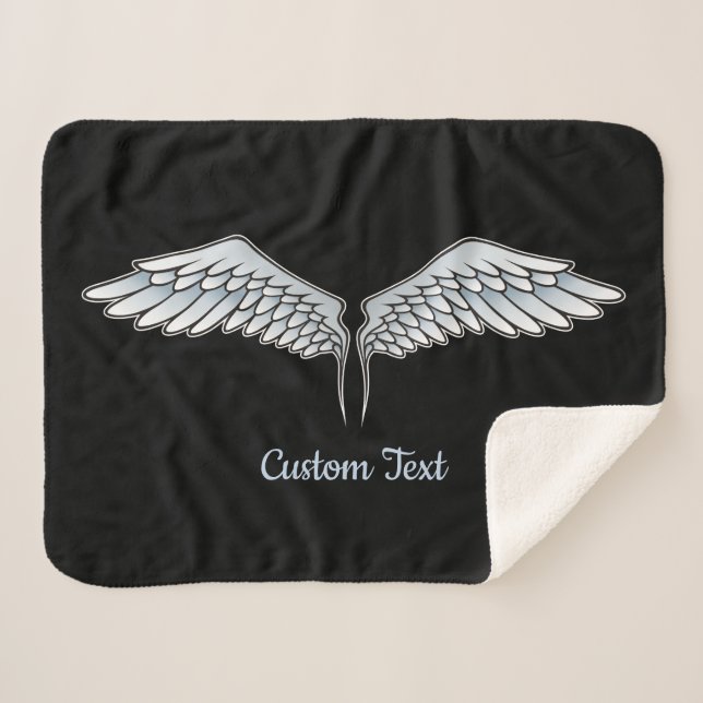 Blue-grey Wings Sherpa Blanket (Front (Horizontal))
