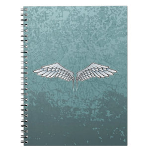 Blue-grey wings spiral notebook