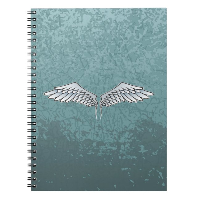 Blue-grey wings spiral notebook (Front)