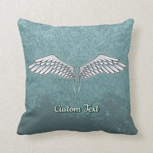 Blue-Grey Wings Throw Pillow
