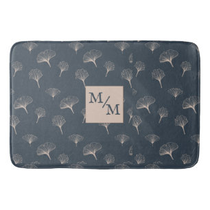 Blue Grey Wrought Iron Gingko Bath Mat