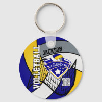 Blue, Grey, Yellow & White Volleyball 🏐 Design
