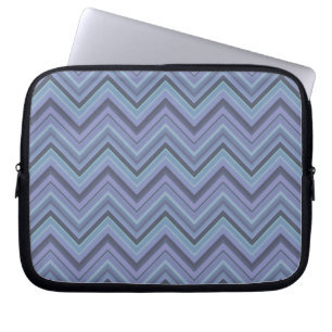 Blue-grey zigzag stripes laptop sleeve