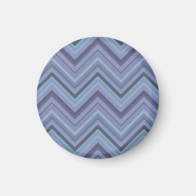 Blue-grey zigzag stripes magnet (Front)