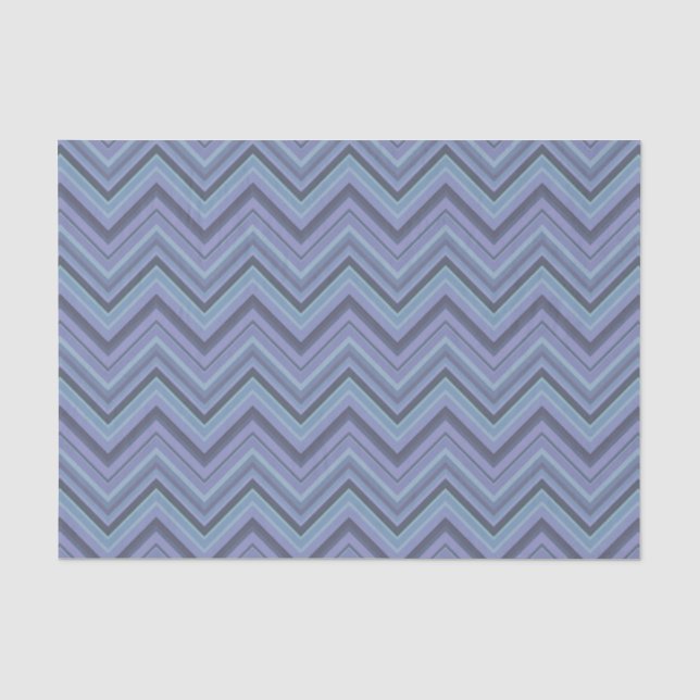 Blue-grey zigzag stripes tissue paper (Front)