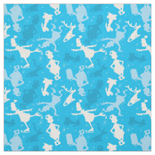 Blue Grinch Ice Skating Pattern Fabric