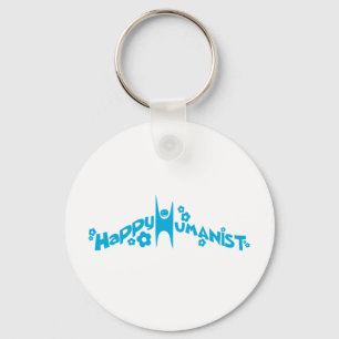 Blue Groovy Happy Humanist Key Ring