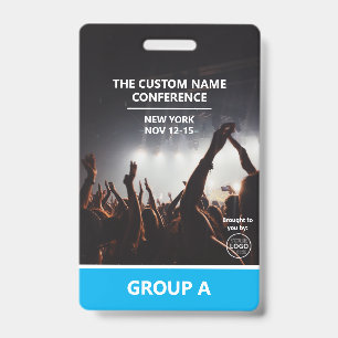 Blue Group Conference QR Code Custom Access Pass ID Badge