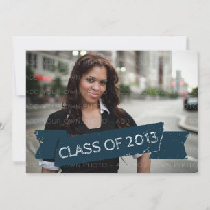 Blue Grunge Banner 2013 Grad Invitation