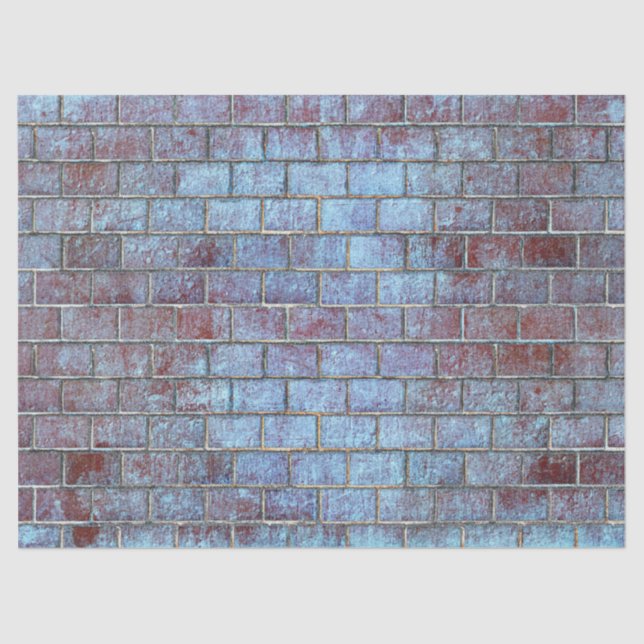 blue grunge brick tissue paper  (Front)