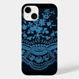 Blue Grunge Lace Case-Mate iPhone 14 Case