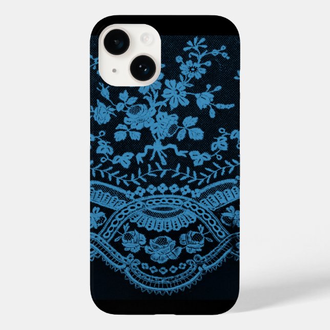 Blue Grunge Lace Case-Mate iPhone Case (Back)