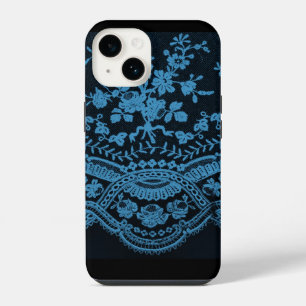 Blue Grunge Lace iPhone 14 Case