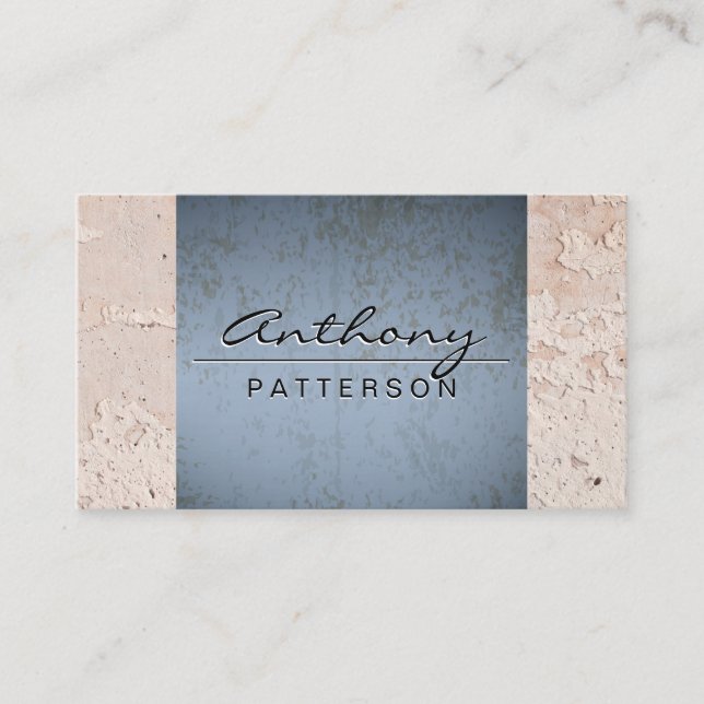 Blue Grunge | Wall Texture Background Business Card (Front)