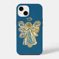 Blue Guardian Angel Art Custom iPhone Case