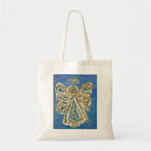 Blue Guardian Angel Custom Art Tote Bag