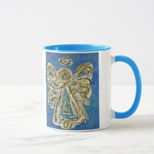 Blue Guardian Angel Holiday Mug or Cup