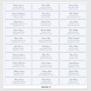 Blue guests names address. Wedding shipping labels