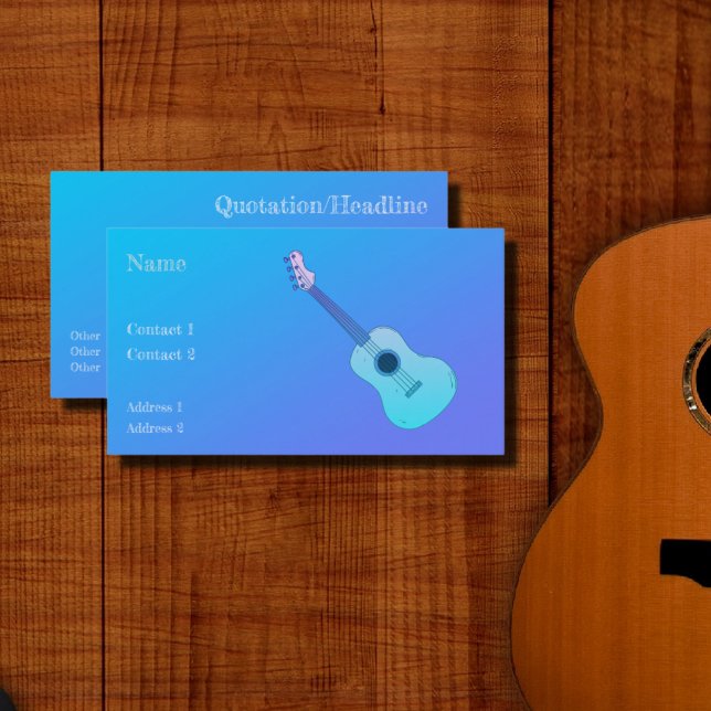 blue guitar - gradient business card (Creator Uploaded)