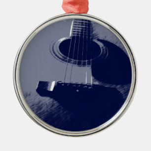 Blue Guitar Metal Tree Decoration