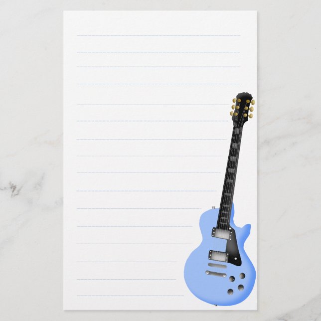 blue guitar stationary paper (Front)