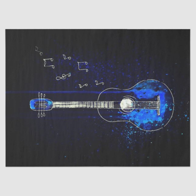 Blue Guitar Tissue Paper (Front)