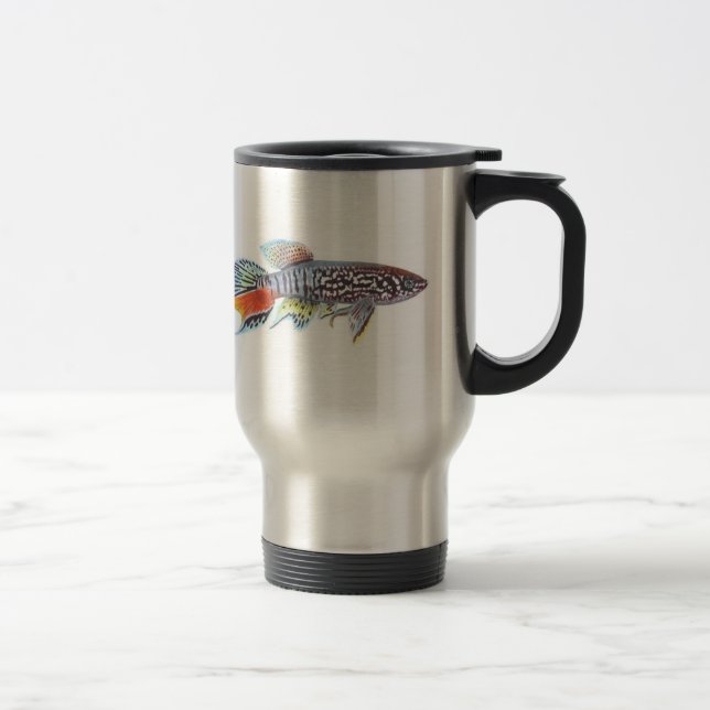 Blue Gularis Killifish Travel Mug double image (Right)