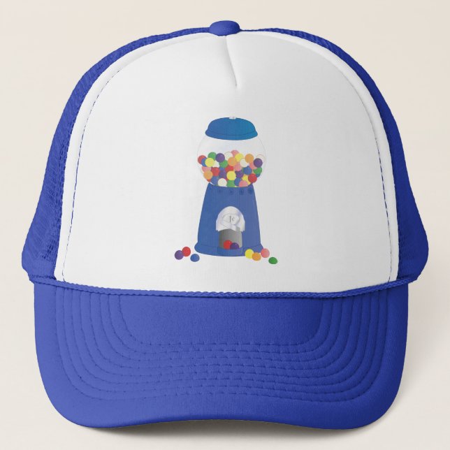 Blue Gumball Machine Trucker Hat (Front)