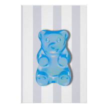 Blue Gummy Bear Semi-Gloss Poster