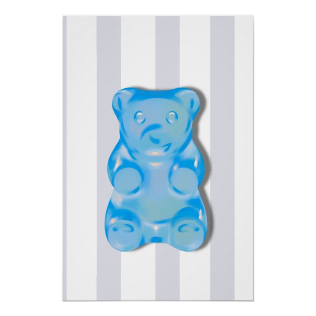 Blue Gummy Bear Semi-Gloss Poster (Front)