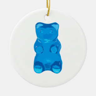 Blue Gummybear Illustration Ceramic Tree Decoration