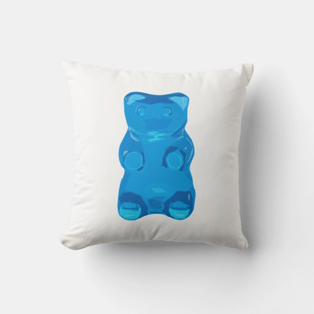 Blue Gummybear Illustration Cushion (Front)
