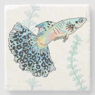 Blue Guppy Stone Coaster