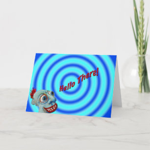 Blue Guy Says, "Hello There" Card