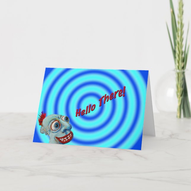 Blue Guy Says, "Hello There" Card (Front)