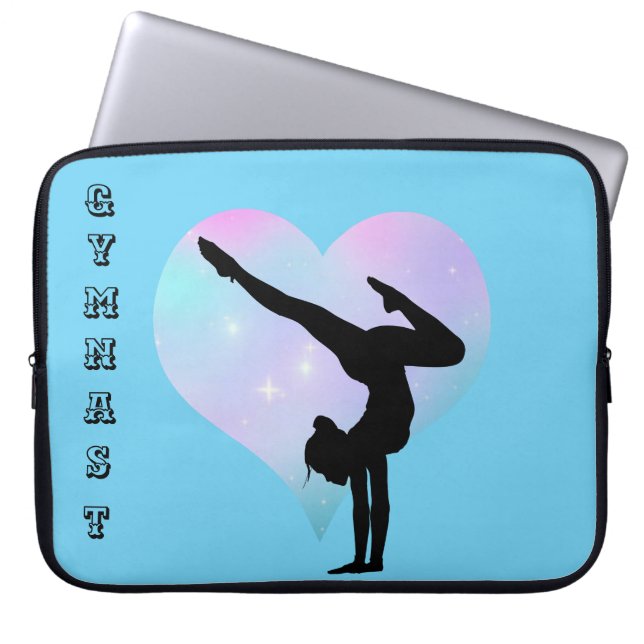 Blue Gymnast Laptop Sleeve for Girls Laptop Case (Front)