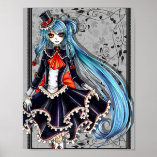 Blue Hair Lolita Poster