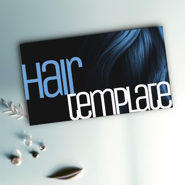 Blue Hair Modern Style Stylish Cool Hairdresser  Business Card (Creator Uploaded)