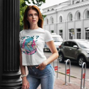 Blue Haired Anime Girl  T-Shirt