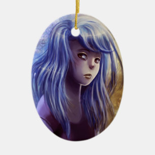 Blue Haired Girl Ornament