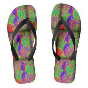 blue-haired  hippie groovy mermaid jandals